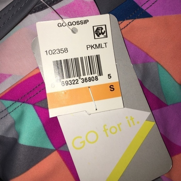 Gossip Go Triangle Printed Layered Tankini Top - Picture 3 of 4